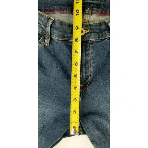 Tommy Hilfiger Size 8 Womens Embroidered Pocket Logo Blue Denim Jeans 28" Inseam - Picture 2 of 13